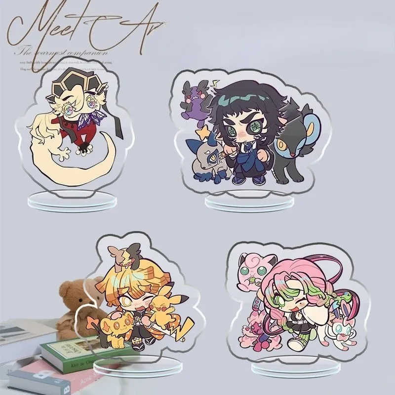 

Demon Slayer Acrylic Stand Figure Akaza Douma Anime Peripheral Cute Q Version Creativity Student Desktop Ornament Gift New