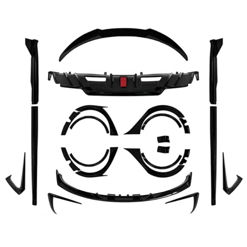 

Wide Car Body Kit for Tesla Model 3 Modified New Style All Black Front Rear Lip Wheel Eyebrow Side Skirts Tail Wing