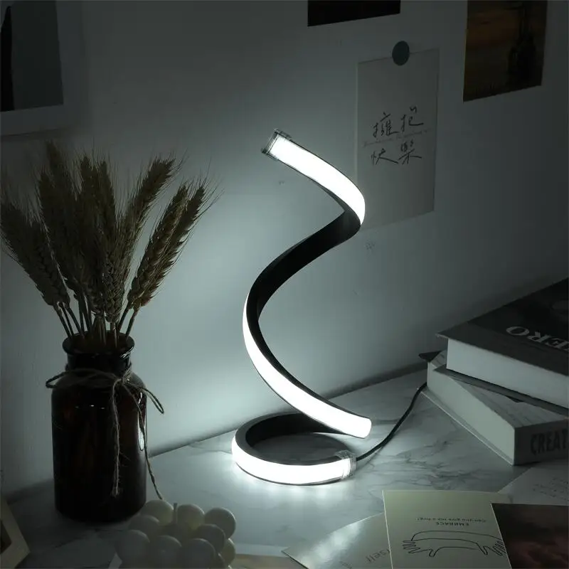 Imagem -04 - Moderno Três Velocidade Led Espiral Abajur Escurecimento Usb Power Botão Switch Quarto Decorativo Abajur 1pc