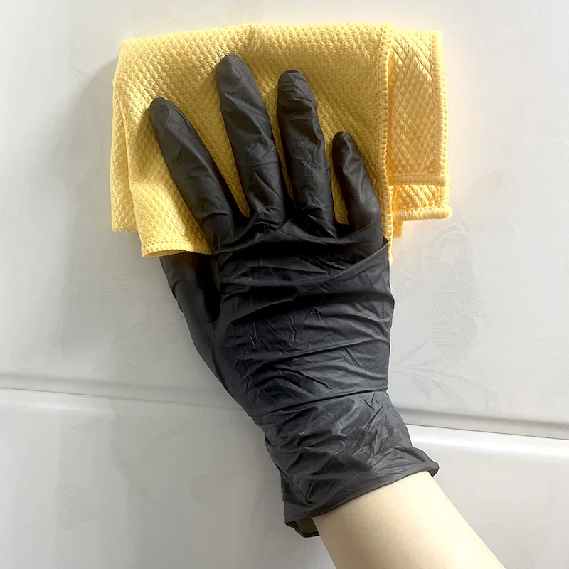40/70/100 قطعة قفازات النتريل السوداء القابل للتصرف قفازات التنظيف القابل للتصرف المنزلية المطبخ غرفة نوم أدوات التنظيف الأساسية