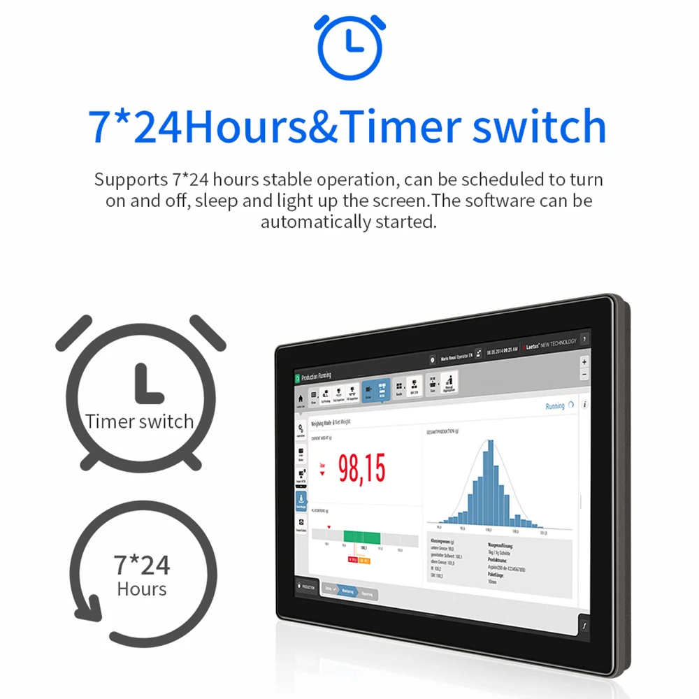 

IXHUB 10.1" Industrial Embedded Touch Computer 1280*800 IPS Touch with WIFI POE RS232/RS485 Ubuntu Android for Vending Machine