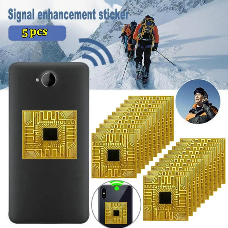 5Pcs Mini Portable Antenna Sticker Mobile Phone Signal Booster Amplifier Universal Enhance Signal Stickers For All Cell Phone