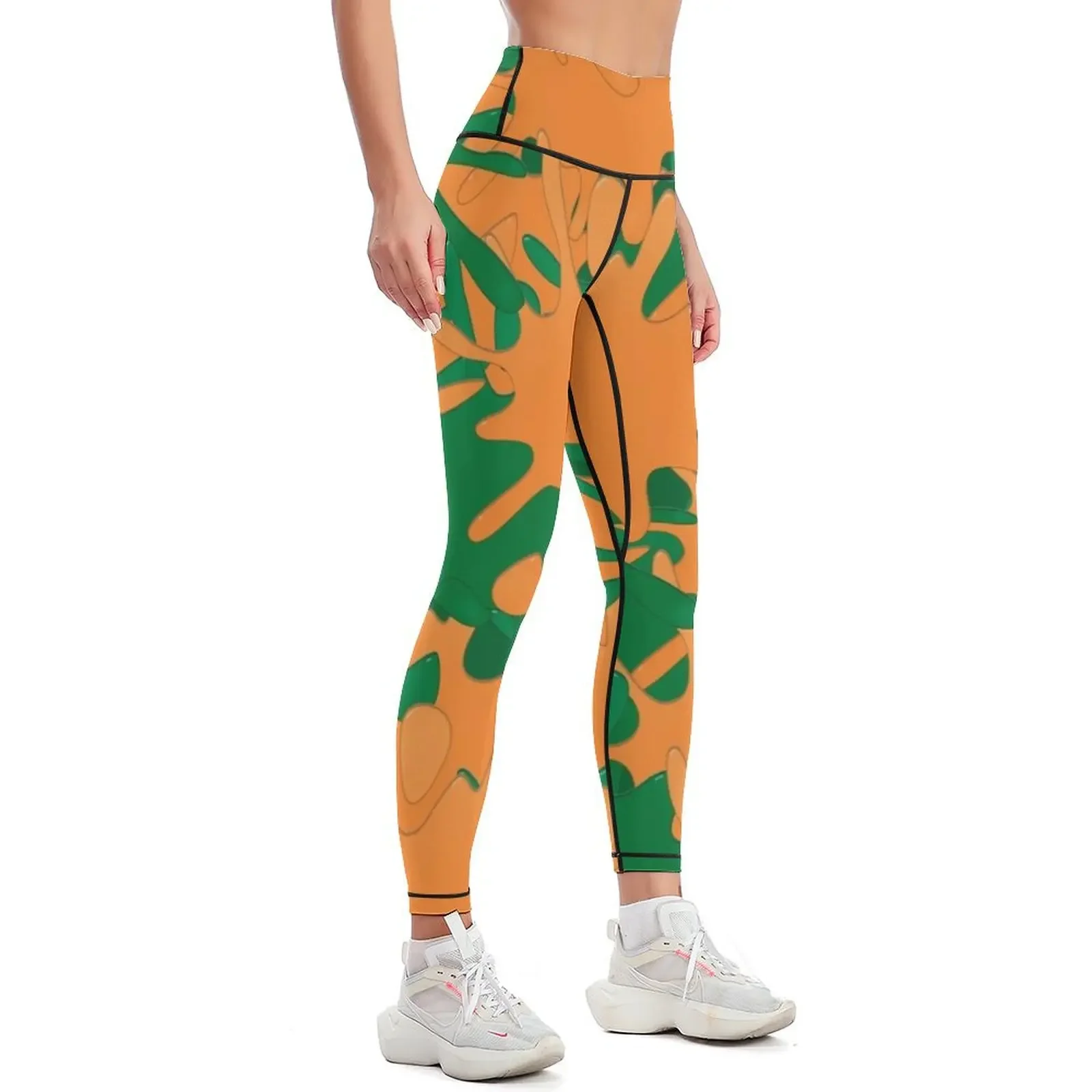 Salmon Run Ink Splat Background Leggings Tight fitting woman push up tights for sport pants Women's sportswear Womens Leggings