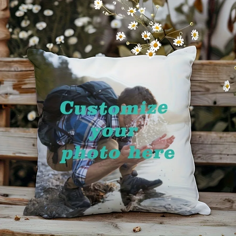 Image of Benutzerdefinierte Foto Kissenbezug Valentinstag Weihnachten Neujahr Familie Chic Geschenk Kissenbezug Hochzeitstag Kissenbezug