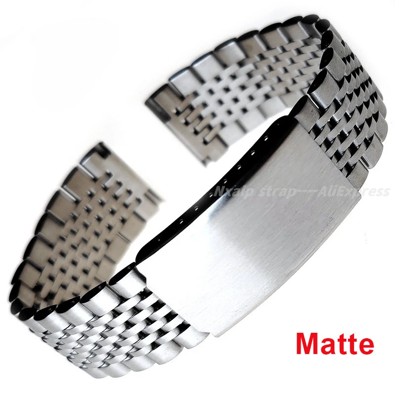 Solid Stainless Steel Strap 18mm 20mm 22mm Curved End Men\'s Metal Watchband for Seiko for Rolex for Citizen Watch Bracelet