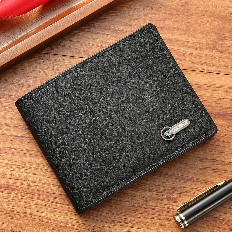 Men Short Bifold Faux Leather Masculina Billetera Credit ID Card Holder Wallet Billfold Purse Clutch Solid Hombre Business Slim