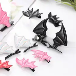 Halloween Bat Shape Hairpin Gothic Kids Female Clip Headdress Punk Hair Clip For Haunted House Holiday Party Head Decor