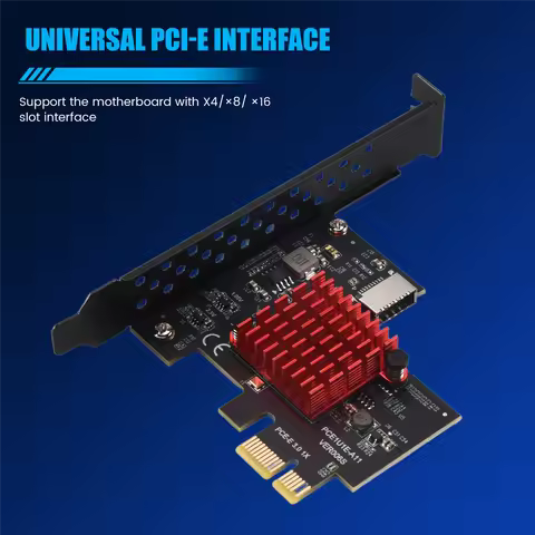 PCIE USB 3.1 GEN2 Type-E Expansion Card,10Gbps PCI Express 3.0 1X to 20Pin Front Panel Type C Connector for Windows 10/8 DY