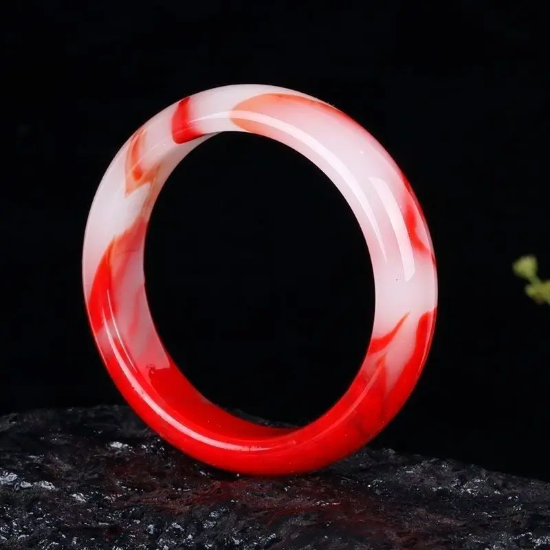 

Natural Red Jade Bangle Women Healing Gemstone Fine Jewelry Genuine Chicken Blood Jade Bangles Bracelet For Girlfriend Mom Gifts