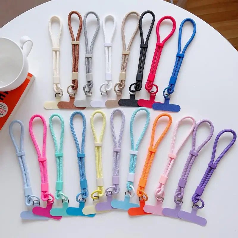 ●Fashion Simple Candy Color Mobile Phone Lanyard Adjustable Wristband Phone Chain Universal Anti-lost Keychain Cellphone Strap