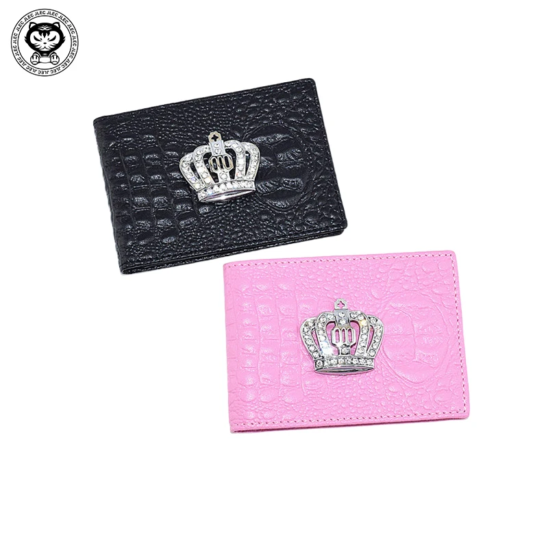 1X Crown Car Driver License Bag PU Leather Credit Cards Holder Case Driving Documents Card Credit Storage Interior Accessories