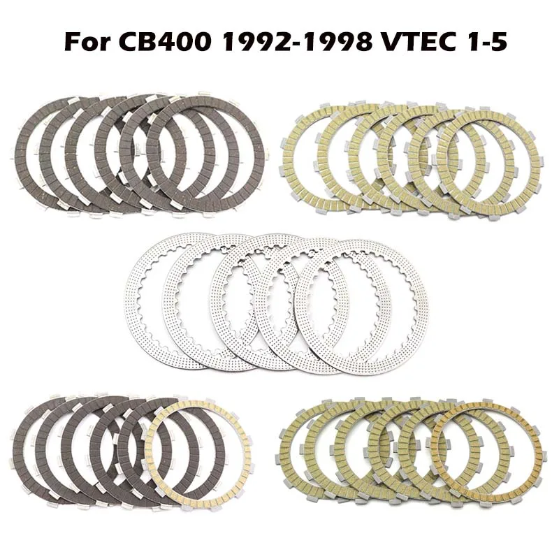 For Honda CB400 CB 400 1992-1998 1997 VTEC 1/2/3/4/5 Motorcycle Accessories Engine Parts Clutch Friction Disc Steel Plate Kit