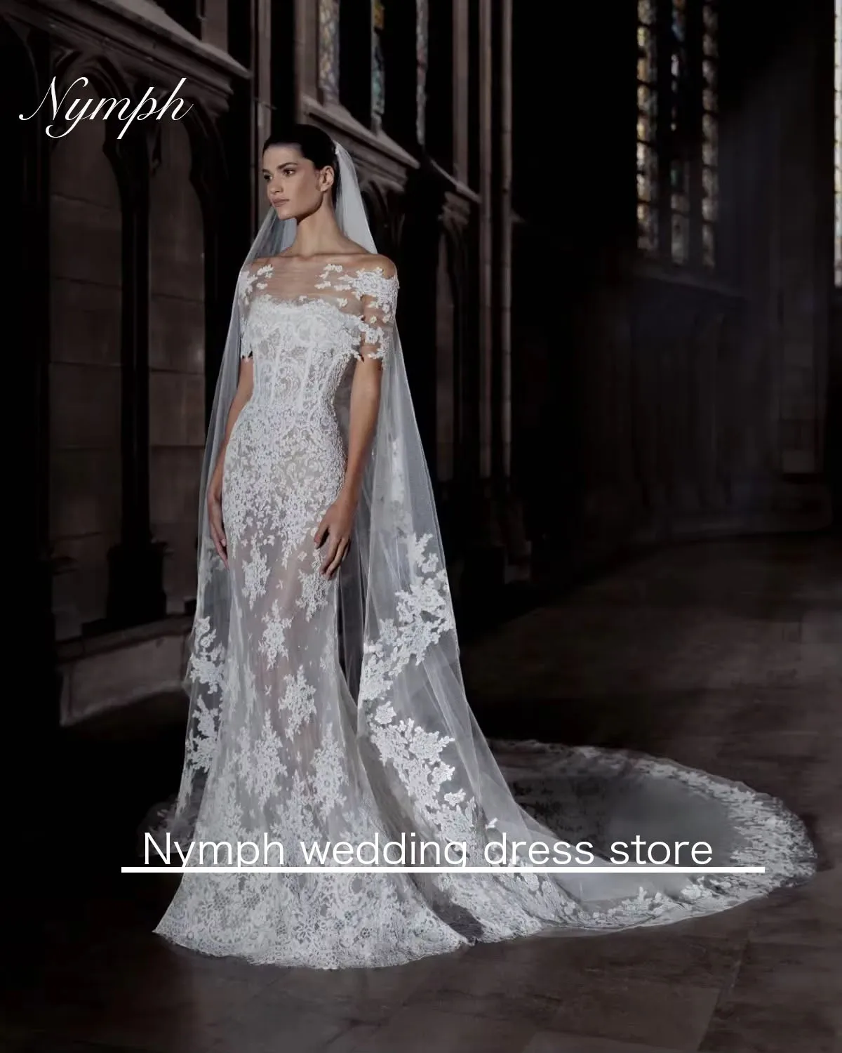 

Свадебное платье без бретелек в стиле ретро с кружевной аппликацией по индивидуальному заказу, свадебное платье из тюля со съемным хвостом, Vestido De Novia