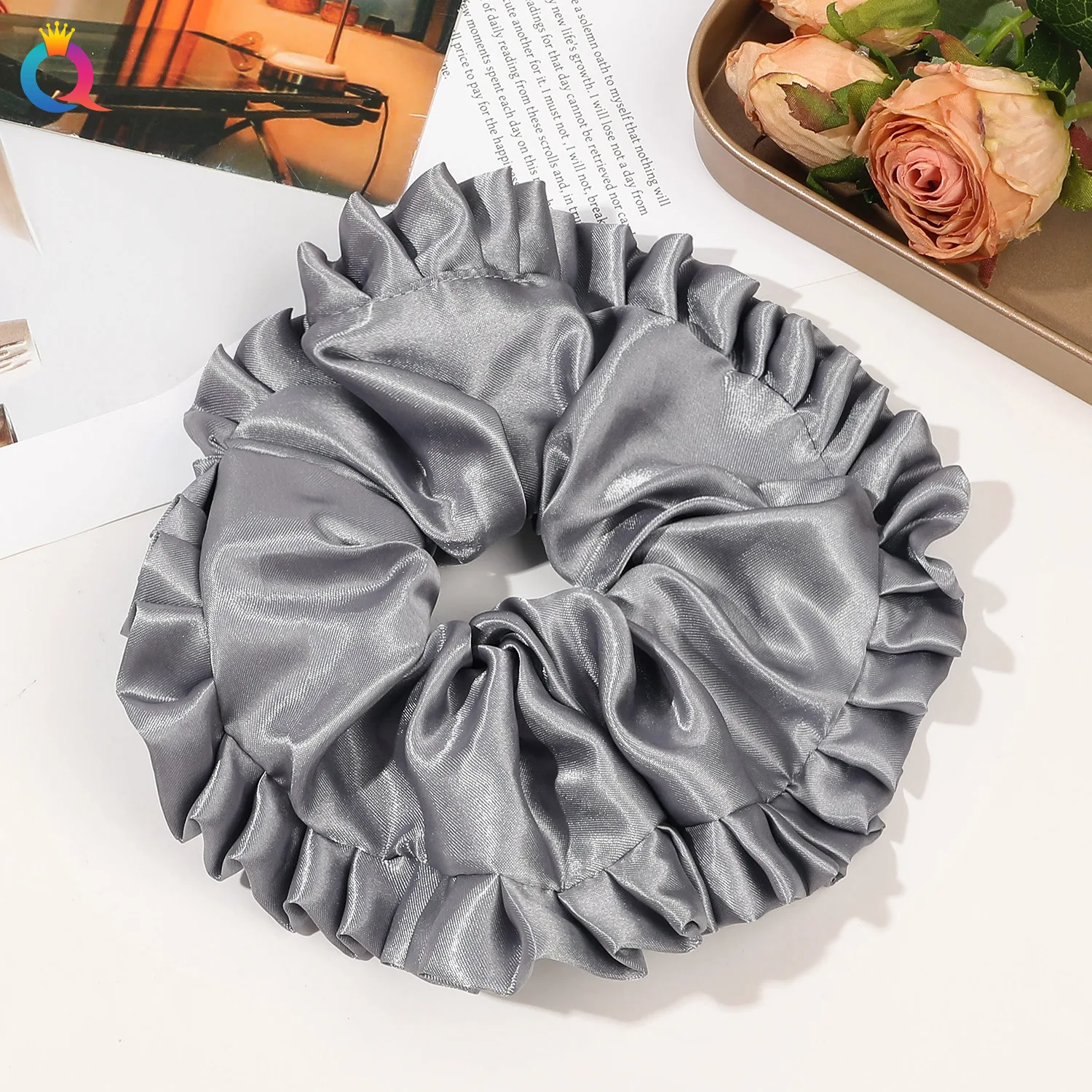 الحد الأدنى واسعة الساتان الدانتيل Scrunchies العلاقات الشعر للنساء الطازجة الحلو متعدد الألوان النسيج العصابات الشعر إكسسوارات الشعر الأنيقة