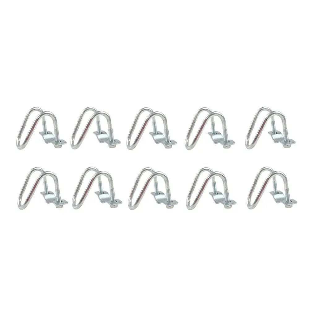 

10pcs U Type Pipe Clamps Galvanized Steel Cross Connectors For Greenhouse Fence Shelf Sturdy Fixing Clip Pig Raising Equipment