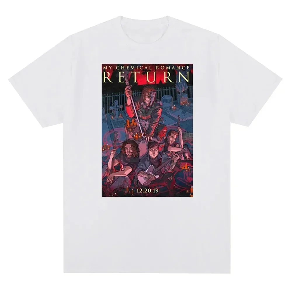 2025 نموذج جديد بلدي الكيميائية الرومانسية Mcr الفرقة الرجال النساء القطن تي شيرت مطبوعة تي شيرت عادية كم قصير التي شيرت الشارع الشهير الاتجاه