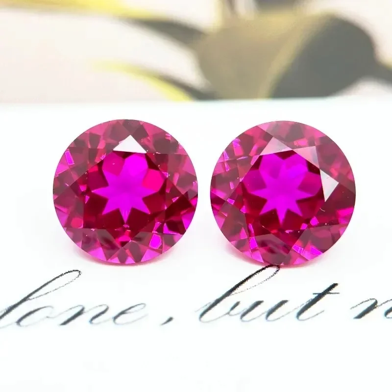 

A-Top Quality Lab Grown Sapphire Round Shape Hot Pink Charm Beads Top Quality Making Ring Selectable AGL Certificate