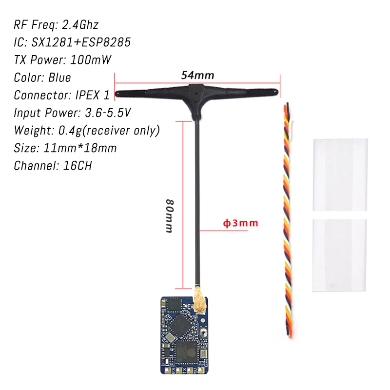 BAYCK ELRS Receiver 915M/2.4GHz NANO ExpressLRS RX T Type Antenna Support WiFi For RC FPV Racing Drone Quadcopter