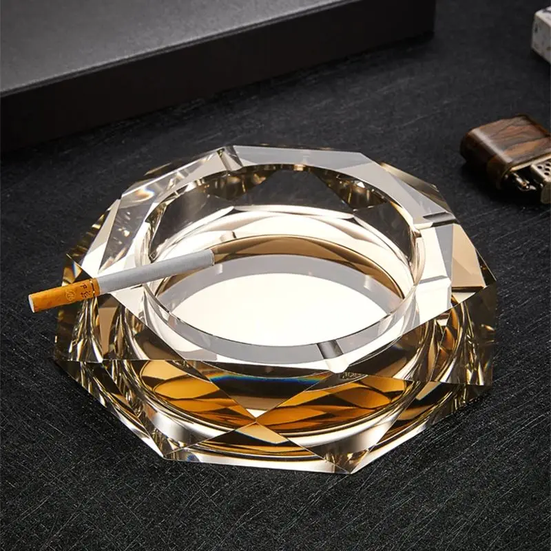 

Пепельница золотистая с кристаллами, 15 см