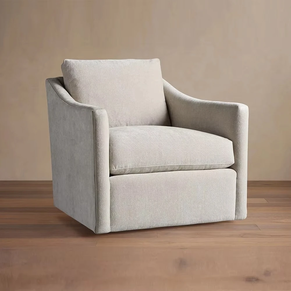 Modern modular fabric accent swivel chair set, sponge filled, suitable for living room and hotel use