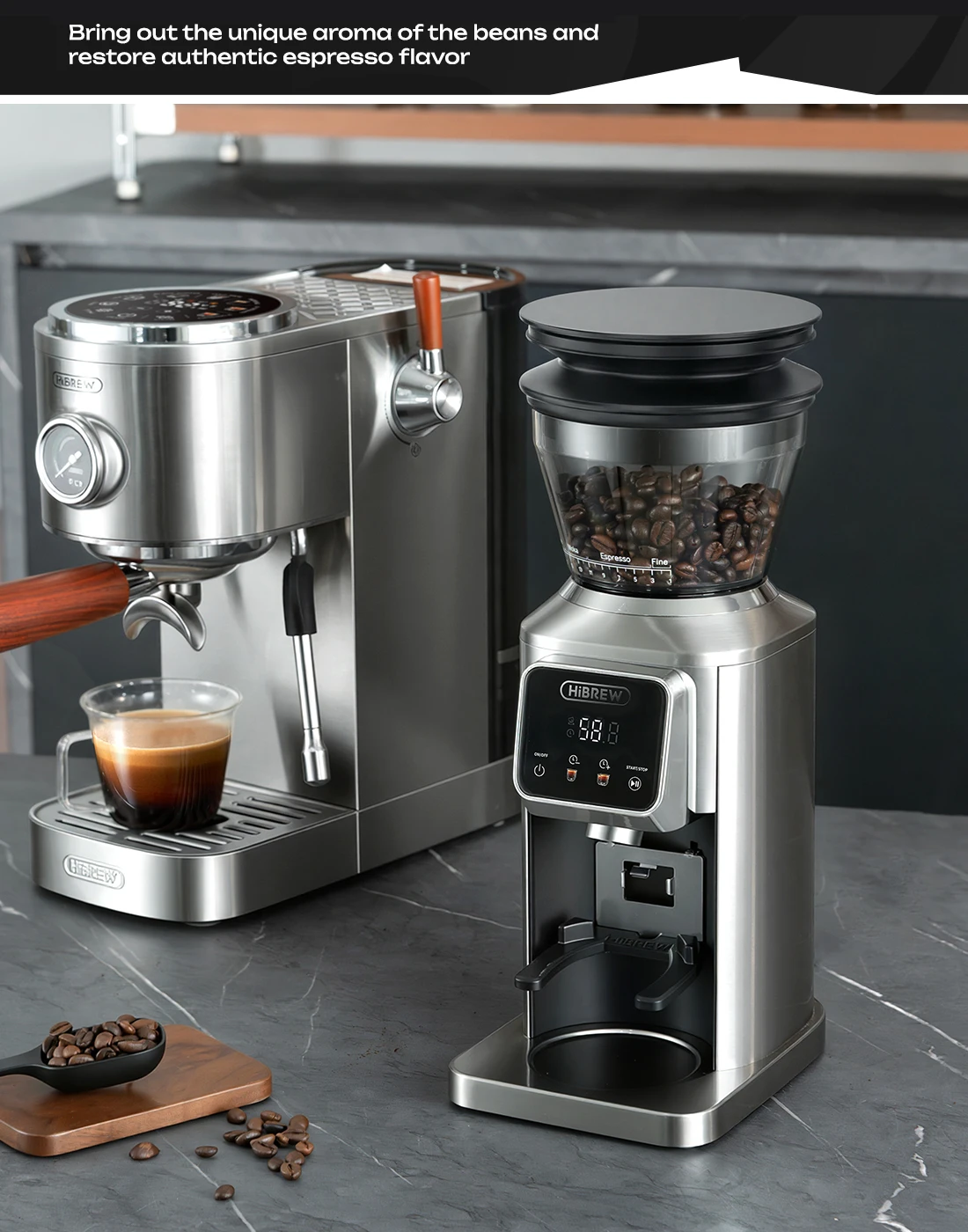 HiBREW G3 Plus 48mm Konische Mahlscheiben Elektrische Kaffeemühle Kompakte Tragbare Kaffeebohnenmühle für Espresso und Türkischen Kaffee – Detail 27