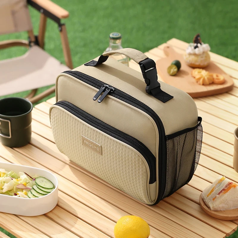 حقيبة الغداء المحمولة للنساء الحرارية معزول علب الاغذية حمل برودة حقيبة يد مقاوم للماء بينتو الحقيبة مكتب الغذاء حقيبة يد