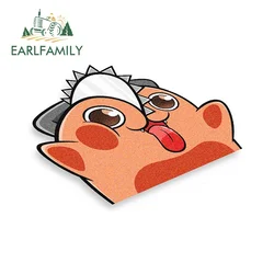 EARLFAMILY 13cm x 8.9cm Car Stickers For Pochita Anime Funny Peeker Cute Decal Trunk Graffiti Vinyl Car Wrap Caravan Waterproof
