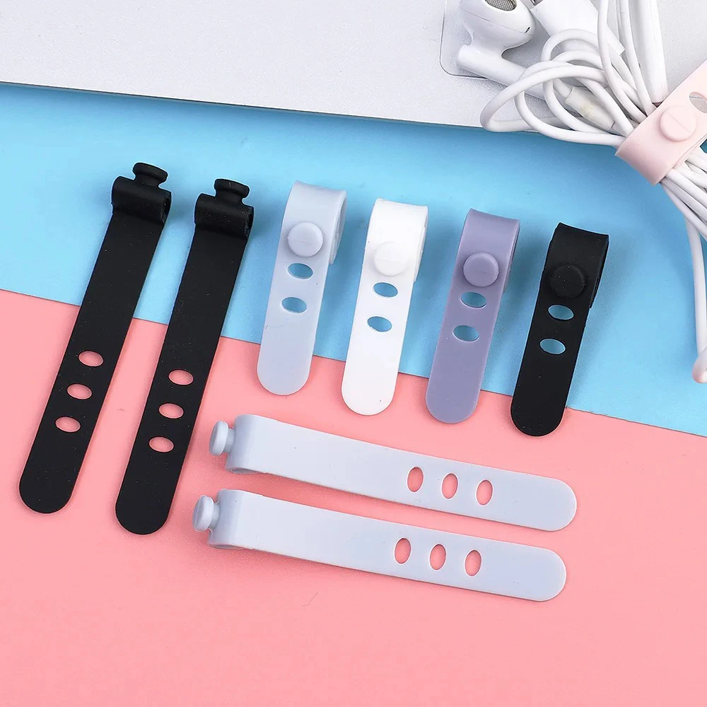 1/5/10Pcs Cable Organizer Flexible Silicone Reusable Cable Ties USB Wire Management Winder Headphones Mouse Wire Protector Ties