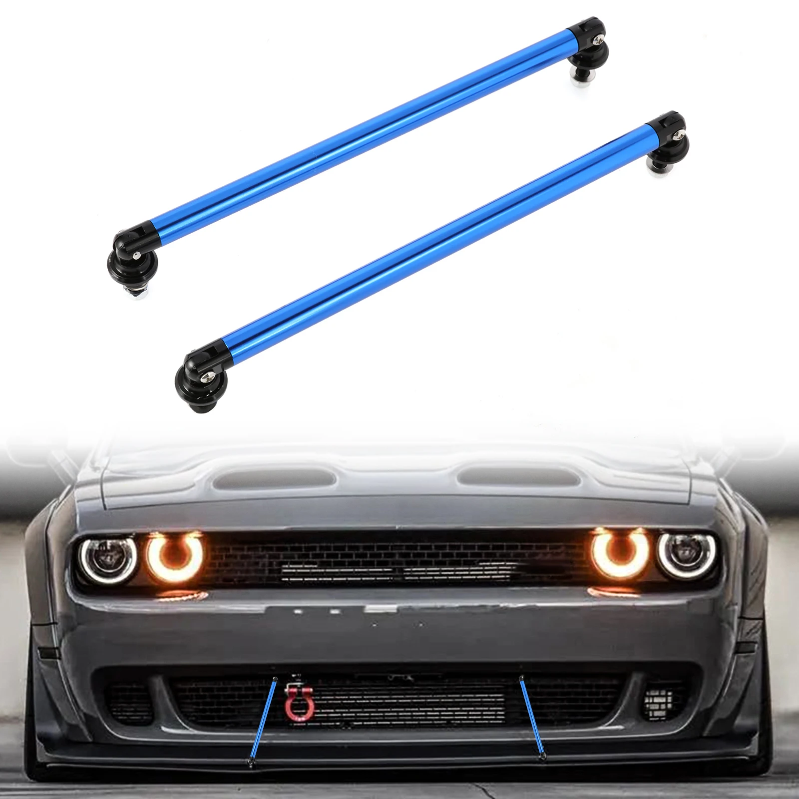

200mm 2pcs Universal Adjustable Front Rear Bumper Lip Splitter Rod Pull Rod Support Bars Car Racer Auto Lever