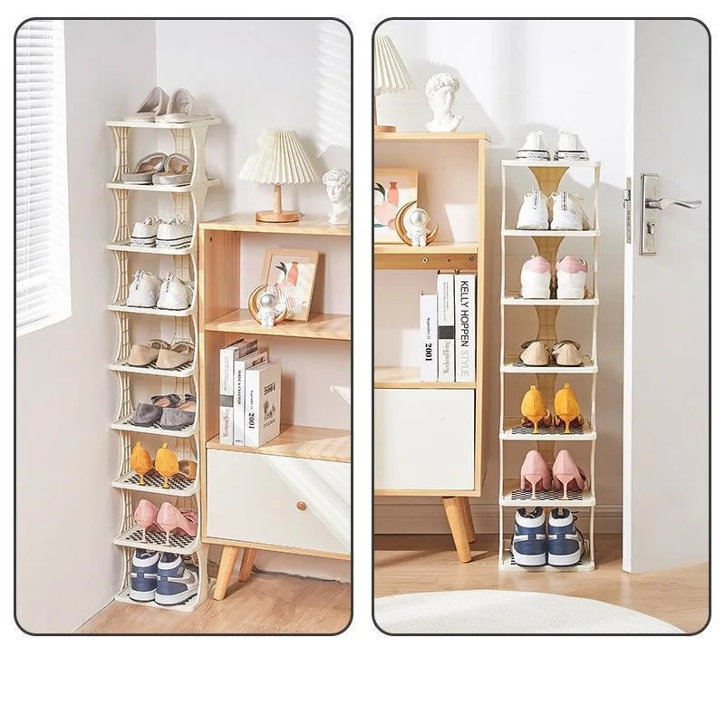 Stackable Shoe Rack Multi-layer Storage Shoes Shelf Box Plastic Space Saving Cabinet Shoes Organizer for Home Entry