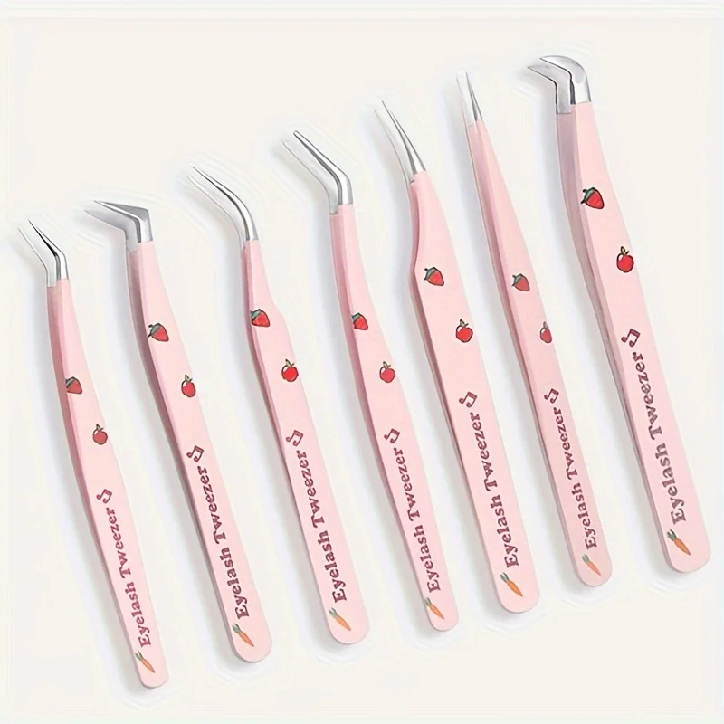 7 шт./компл. цветные пинцеты для ресниц премиум-класса для объема, классические легкие веерные пинцеты для наращивания ресниц, профессиональные высокоточные ресницы