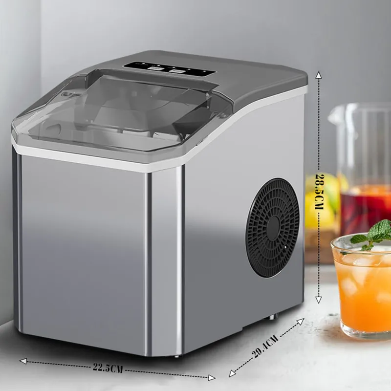 Household One-key Operation Stainless Steel Plastic Small Ice Maker Commercial Simple Operation