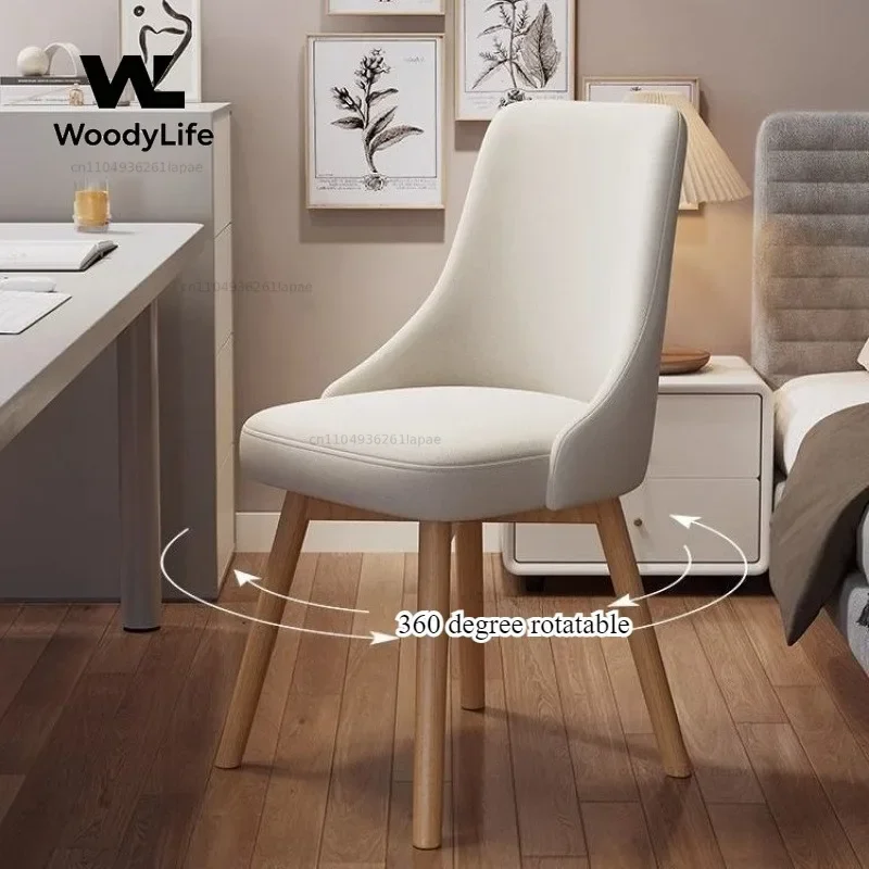 Computer Chair Household Solid Wood Dining Chair Simple Sedentary Comfortable Study Desk Stool Backrest Makeup Chair