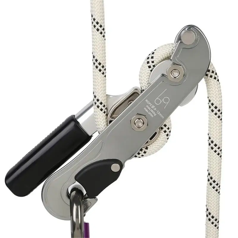 Outdoor Rock Climbing Descend device STOP Handle-Control Abseiling Device Downhill Descender Rappelling SRT Tools