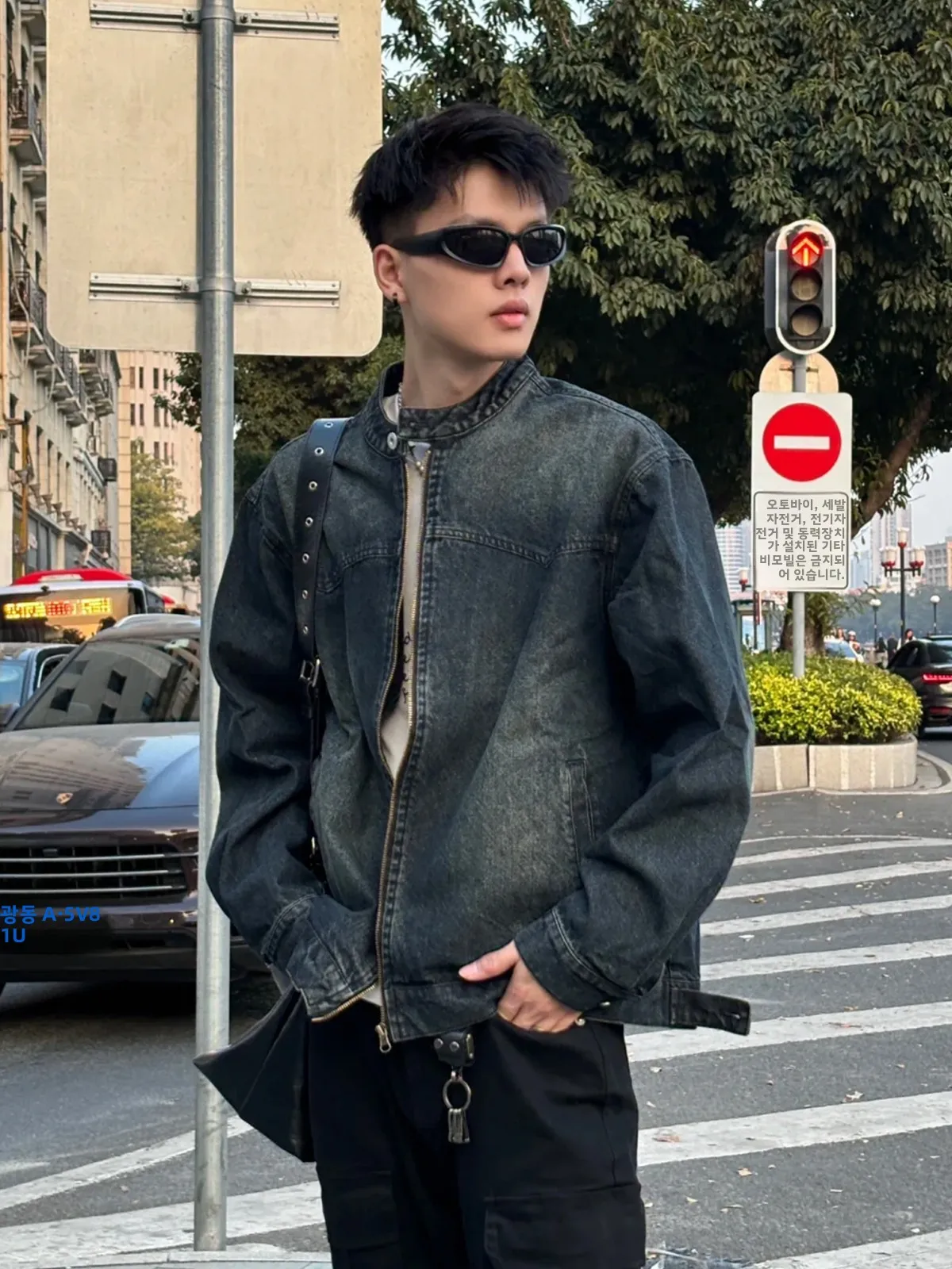 

Retro American Waed Loose Men's Denim Jaet Trendy Street Motorcycle Jaet for Autumn New Sle Youth ular Outerwear