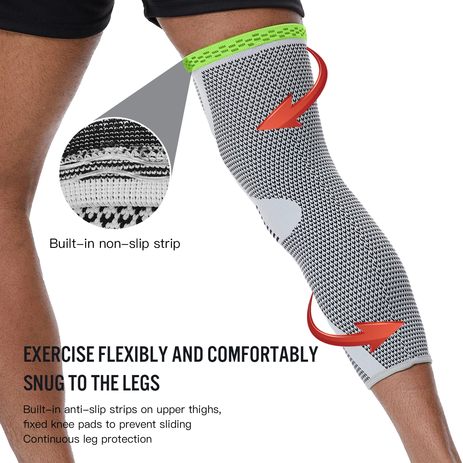 2PC Knee Braces For Knee Pain Knee Brace Compression Sleeve For Knee Pain Meniscus Tear Arthritis Pain Relief Knee Sleeves