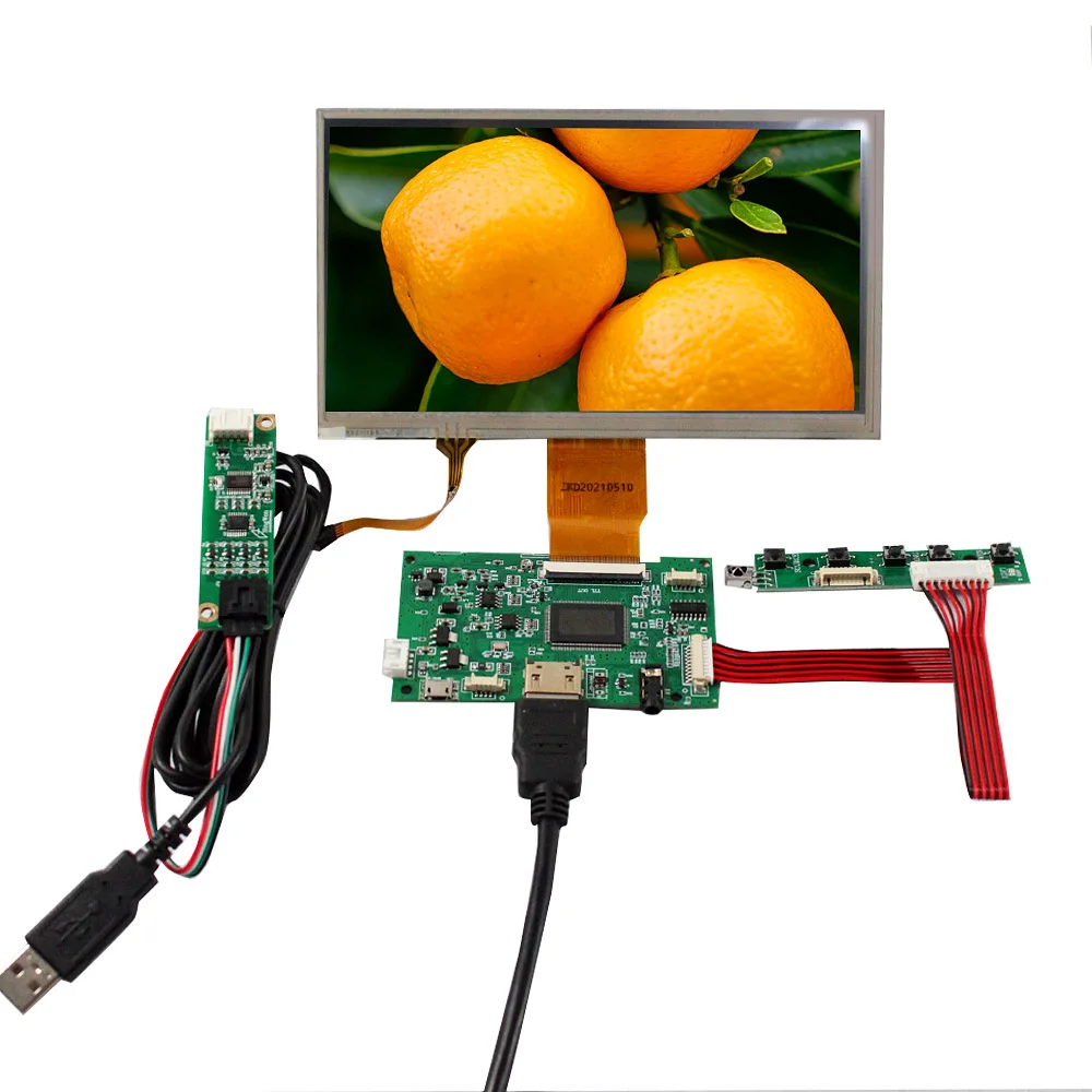 

7inch 1024x600 Resistive Touch Sensor IPS LCD And HD MI USB LCD Controller Board