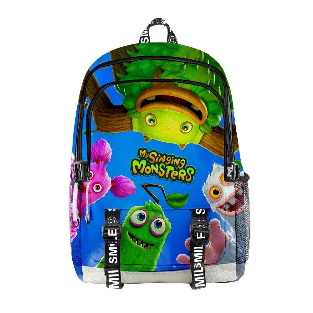 Popular legal meus monstros cantando estudante sacos de escola unisex impressão 3d oxford à prova dwaterproof água notebook multifuncional mochilas viagem