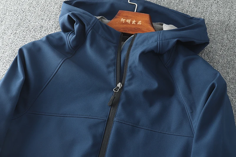 

Men's Outdoor Hooded Softell Jaet Windproof Waterproof Faion Urban Sle Long Sve Thiened Autumn Coat for All Scen...