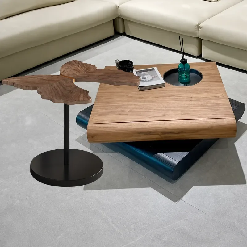 Butterfly Coffee Table Rotating Small Apartment Living Room Reception Desk Simple Modern Side Table for Home Office