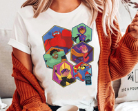 Big Hero 6 Group Disney Retro Shirt Funny Disney Baymax T-Shirt  Disney Birthday Matching Tee Disneyland Trip
