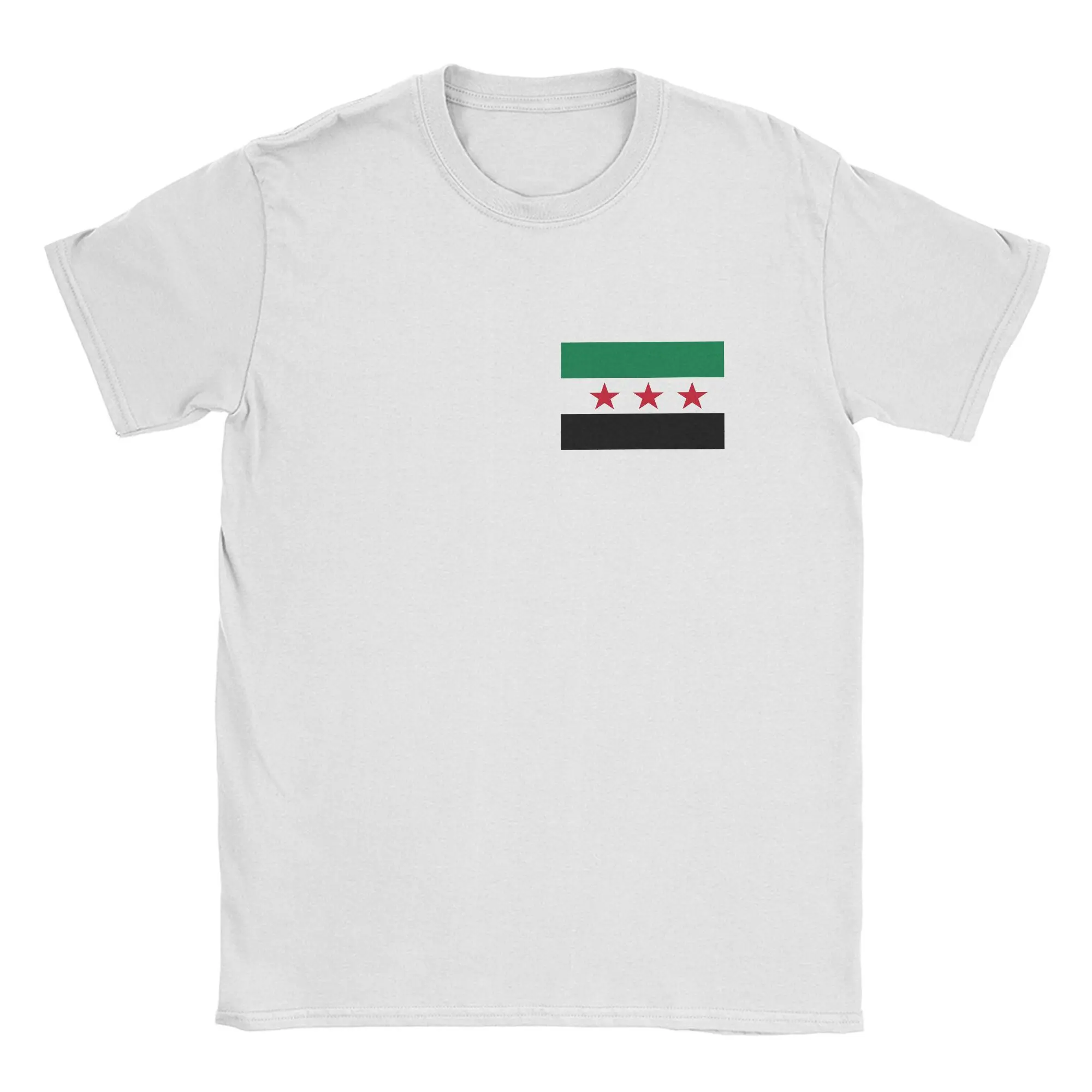 

Harajuku FLAG OF SYRIA T Shirt Men Round Neck Short Sleeve Clothes 100%Cotton Summer Clothes