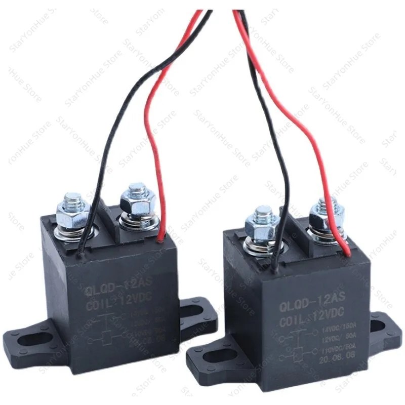 Strong Magnetic Arc Extinguishing Automotive High Voltage DC Contactor Relay, DC 12V/24V/48V/60V/72V, 150A Rated Load for Motors