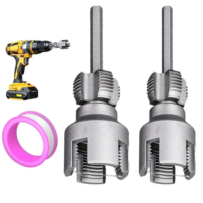 

2PCS PVC Pipe Thread Opening Tool Pipe Threading tool External Internal Drill-Compatible 1/2& 3/4 Dies Cutter For Home Tube Hose