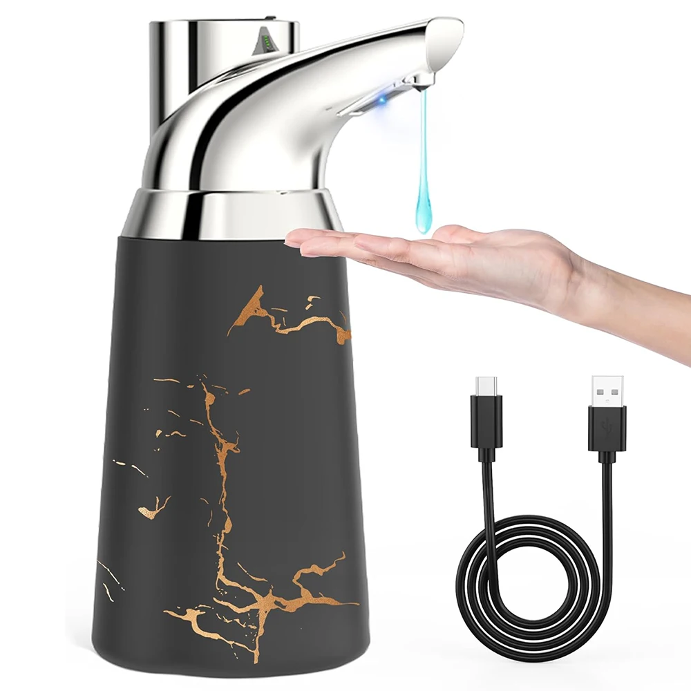 500ml Rechargeable Ceramic Touchless Soap Dispenser Automatic Liquid Dispenser For Kitchen Hotel