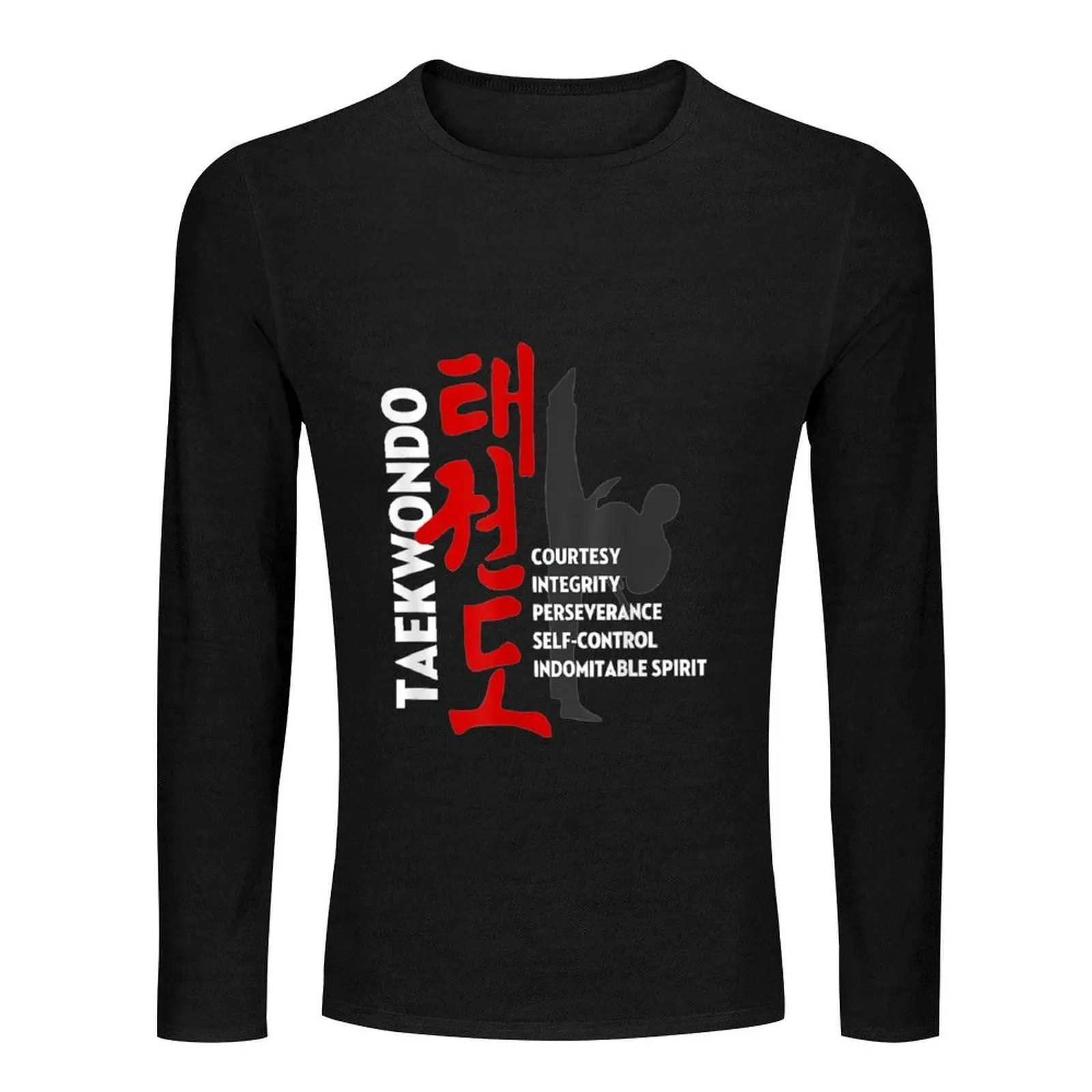 Taekwondo Tenets Long T-Shirt tops anime heavyweight t shirts funny t shirt mens vintage t shirts