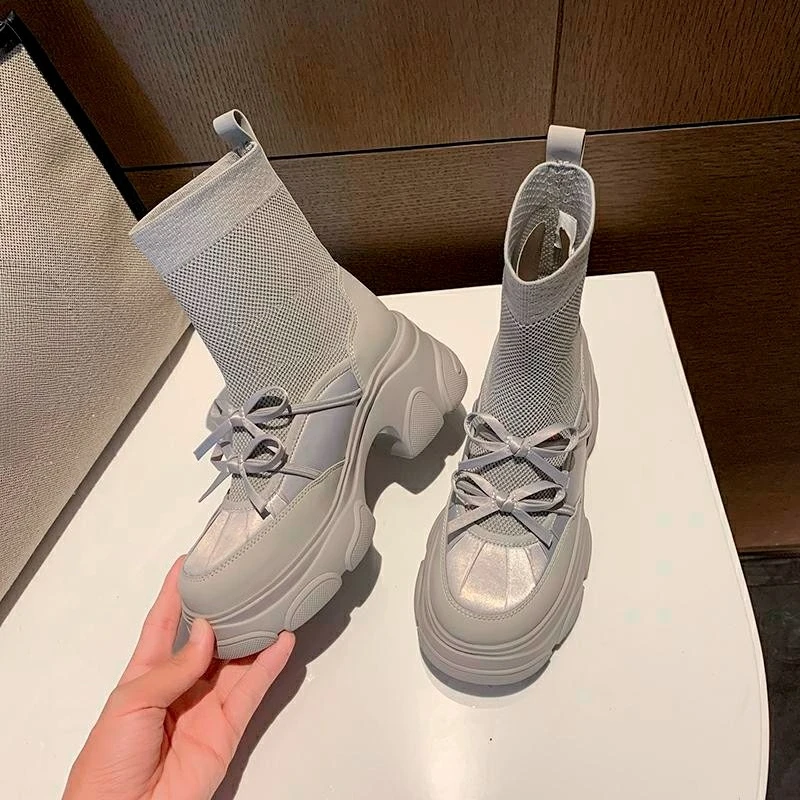 تنوعا جورب أحذية الخريف جديد جولة تو تقسم متماسكة تنفس منصة عدم الانزلاق كم حذا فردي للسيدات #3