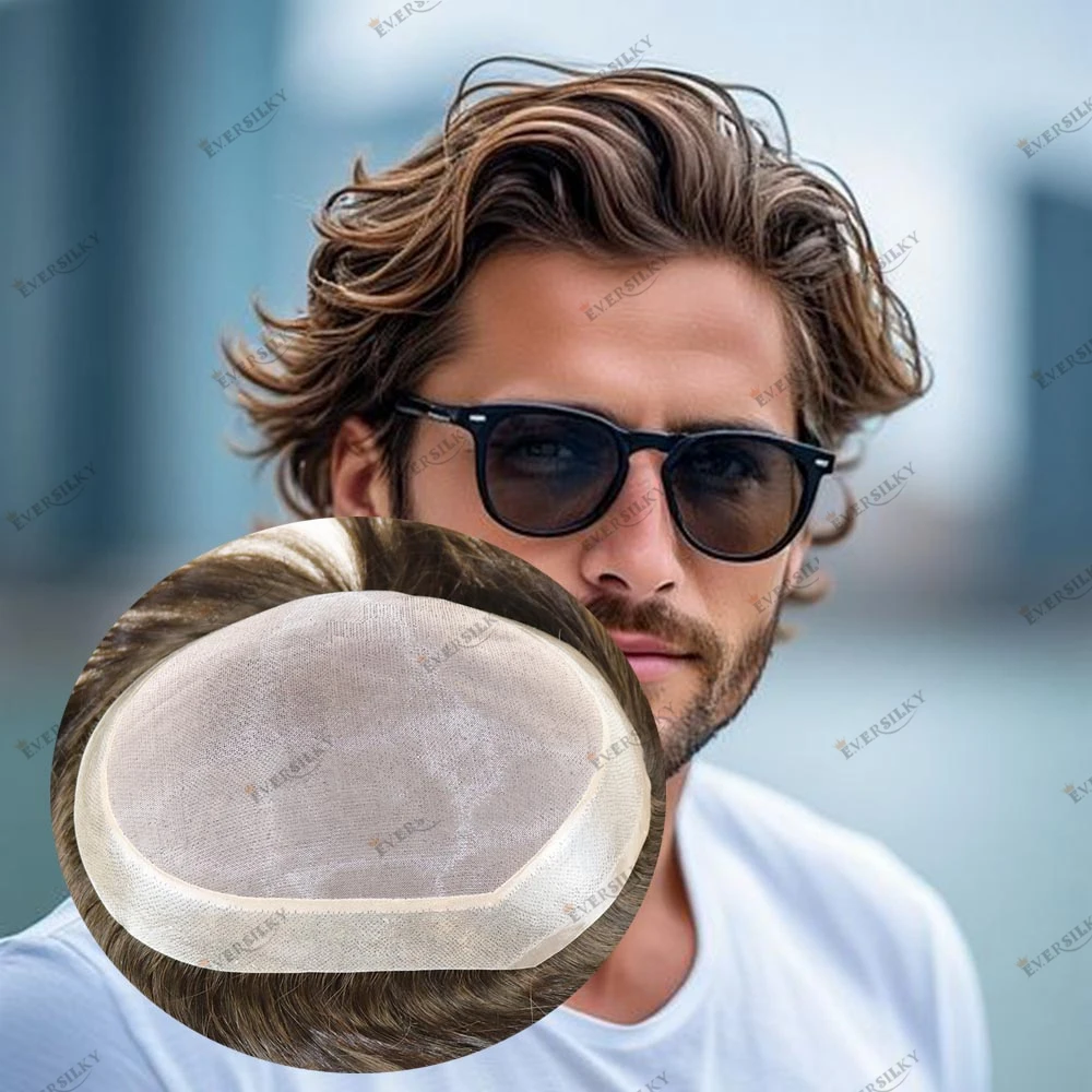 100% شعر بشري للرجال 30 مللي متر مموج/مستقيم أحادي PU قاعدة شعر مستعار طبيعي للغاية للذكور تساقط الشعر # 1 # 2 # 3 # 4 أسود بني