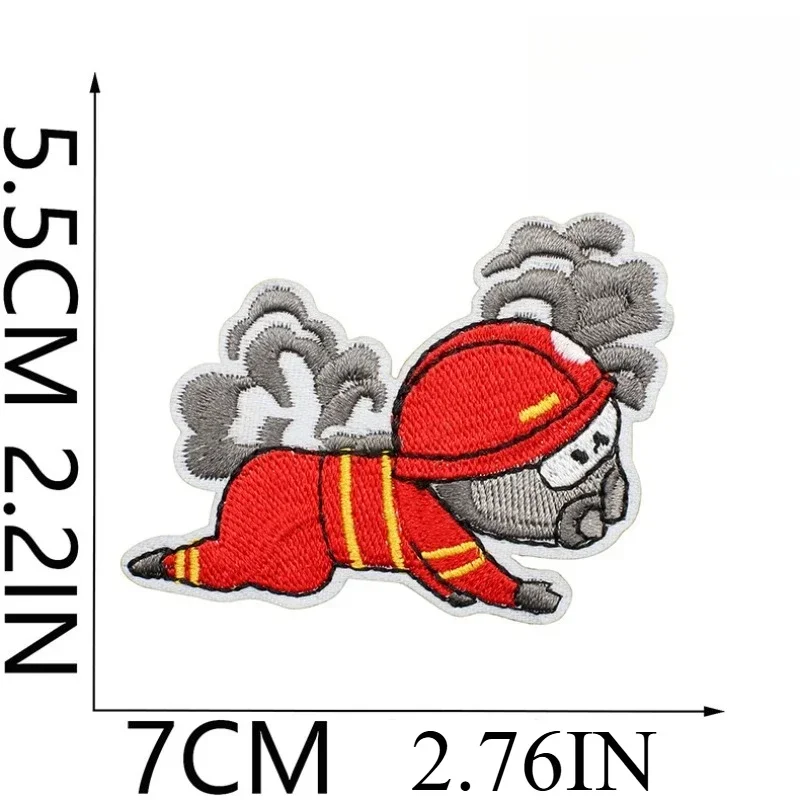 Fire Awareness Education Embroidery Cloth Sticker Fire Truck Cute Firefighter Alarm Computer Embroidery Chapter Boy
