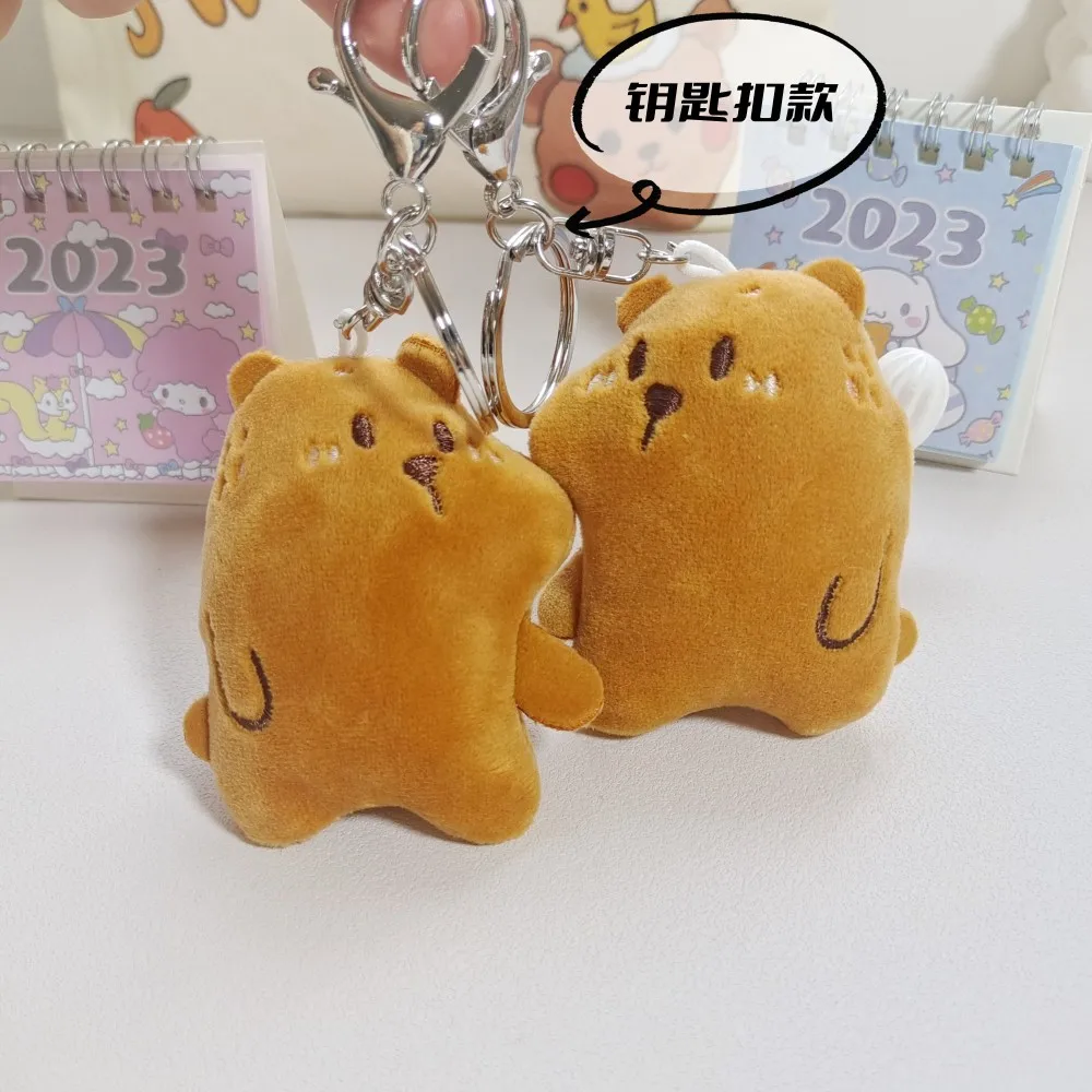 MINISO Squeaky Cartoon Bear Pendant Couple's Good Guy Bag Keychain Charm Cute Brown Bear Pendant Christmas Day Small Gift